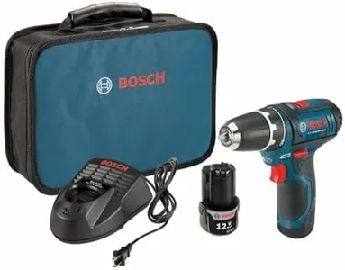 BOSCH PS31-2A 12V Max 3/8 Inch Drill/Driver Kit with (2) 2 Ah Batteries and Charger, Variable Speed