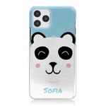 Personalised Initials Phone Case For Apple iPhones, 15, 14,13, 12, 11, Pro Max, Mini, XR, SE Blue Panda Phone Case with Name, Hard Phone Cover