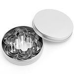 Metal Cookie Cutters Set, Cookie Cutter Stainless Steel, Large Molds Cutter, Fruit Cutter, Cookie Cutters for Baking, Cookies Cutter with Storage Box (Flower)