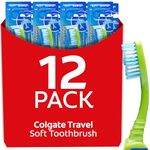 Colgate Travel Toothbrush, Soft Colors May Vary (Pack of 12)