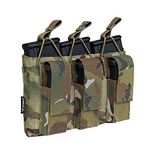 IDOGEAR Molle Mag Pouch for 5.56mm Rifle Magazines & 9mm Pistol Magazines Triple Kangaroo Magazine Pouches Universal Pouch 500D Nylon (Multi-camo)