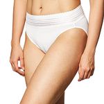 Warner's Women's Plus Size No Pinching No Problems Dig-Free Comfort Waist with Lace Microfiber Hi-Cut 5109j, White, Large