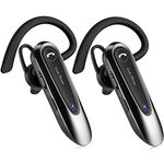 [2 Pack] Bluetooth Headset Link Dream Bluetooth Earpiece 20H Talk Time 180 Days Standby V5.0 Wireless Handsfree Earphone for iPhone Android Samsung Trucker Driver Business,Office and Driving, Black