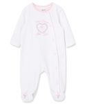 Little Me Baby Girls Cotton Side Snap Footie, Pink Print, 3 Months