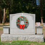 Loopeer 2 Pieces Christmas Headstone Wreath Hanger for Cemetery Gravestone Wreath Stand 8 Inch Tombstone Wreath Holder for Grave Marker Gravestone Flowers Decorations