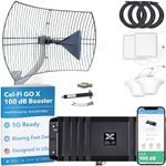 CEL-FI GO X w/Grid Parabolic Antenna Bundle | Cell Phone Booster for Homes | 4G, 5G, AT&T, Verizon, & T-Mobile | The Only 100 dB Cell Phone Signal Booster | FCC Approved | 2 Antenna Kit