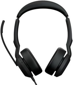 Jabra Evolve2 50 Wireless + Wired Headset - Bluetooth 5.2 + USB C & A - Active Noise Cancelling in Microphone & Headphones - ANC - Rich, Immersive Sound - UC Certified - On Ear with Mic 4 Office PC