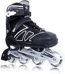 Zuwaos Womens Inline Skates for Kids and Girls, Blades Adjustable Roller Skates with Featuring All Illuminating Wheels, for Girls and Boys, Men and Ladies Blue Size