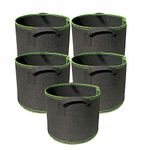 Ayvicco 5-Pack 7 Gallon Grow Bags Heavy Duty Thickened Nonwoven Aeration Fabric Pots with Handles, Indoor Garden Planter Bags for Vegetable, Flower, Herbs, Home Decoration, Plant Grow Bags