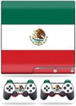 MightySkins Skin Compatible with Sony Playstation 3 PS3 Slim Skins + 2 Controller Skins Sticker Mexican Flag