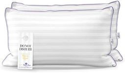 Queen Anne Luxury Hotel Pillows - Two Pack (2) - Majesty Down - Synthetic Down Alternative - Allergy Free Hypoallergenic Bed Pillows - Made in USA (Standard Firm)