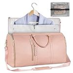 Garment Duffle Bag Convertible Garment Bag for Travel Large Capacity PU Suit Carrier with Shoe Pouch Foldable Carry on Travel Hanging Suit Bag for Women Travel Essentials Style1