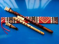 Armenian Engraved Duduk Pro from Apricot Wood, 2 Professional Reeds, National Case, Playing Instruction and Flute