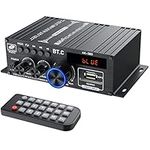 LiNKFOR Stereo Audio Amplifier Bluetooth 5.0 Amplifier Receiver HiFi 40W x 2 Power Amplifier with LCD Display and Remote Control Supporting Multi Inputs Perfect Speaker Amplifier with Power Supply