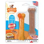 Nylabone Puppy Power Chew Toy Twin Pack, Tough Chew Toy for Teething, Bacon & Beef Broth Veggies Flavours (Small)