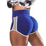 Boolavard Women's Workout Shorts Scrunch Booty Gym Yoga Pants Middle/High Waist Butt Lifting Sports Leggings (as8, Alpha, m, Regular, Regular, Blue)