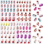 ZEELPETAL Press on Nails for Kids Children Acrylic Fake Nails Pre-glue Full Cover Glitter Gradient Color Butterfly Unicorn Short False Nail Art Kits Sets Gifts for Kids Girls, 96 pcs, Multi Color.