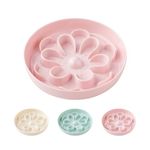 Slow Feeder Cat Food Bowl - Melamine Slow Eating Cat Bowl for Dry Wet Food - Cute Blossom Maze Cat Dish Healthy Feeding - Fun Interactive Cat Plate Whisker Friendly - Dishwasher Safe - 6.3''W x 1.1''H