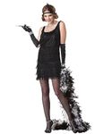 California Costumes Women's Fashion Flapper Costume,Black,Small