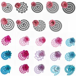 Briartw 24 Pcs Flowers 3D Layering Rose Metal Cutting Dies Set DIY Die-cuts Embossing Scrapbooking Stencils DIY Craft Card Template Gift Cardmaking Handmade Greetings Card Art Decoration