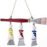 Kurt Adler 4.5" Paint Brush with Paint Tubes Christmas Ornament D3430