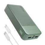 JUOVI Power Bank 65W 20000mAh Laptop Portable Charger, PD QC Fast Charging with 4 USB Ports, External Battery Pack for MacBook iPad Tablet Phone Steam Deck and More (Green)