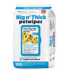 Petkin Petwipes, 100 Wipes – Big 'n Thick Extra Large Pet Wipes for Dogs and Cats – Cleans Face, Ears, Body and Eye Area – Super Convenient, Ideal for Home or Travel – Single Pack of 100 Wipes