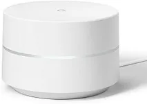 Google WiFi System, 1-Pack - Router Replacement for Whole Home Coverage - NLS-1304-25,white