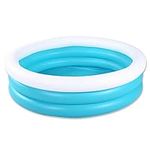 HIWENA Inflatable Kiddie Pool, 5ft Durable Kids Pool, Blue & White Baby Pool