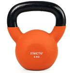 Amazon Brand - Symactive Neoprene Coated Solid Kettlebell for Gym Exercises, 6 Kg