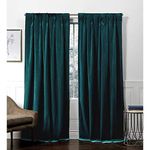 Exclusive Home Curtains Velvet Hidden Tab Top Curtain Panel, 52x96, Teal, 2 Panels