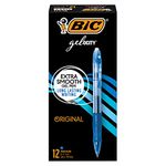 BIC Gelocity Original Smooth Writing and Comfortable Grip Gel Pen, 12-Count in Blue Ink