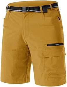 TACVASEN Men's Dress Golf Shorts Cargo Hiking Casual Shorts Lightweight Quick Dry Stretch Tactical Work Fishing with Pockets Turmeric 40