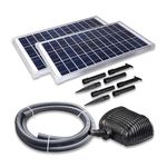 Solariver - Solar Water Pump Kit, Sun-Powered Submersible Water Fountain Outdoor Feature, 900+ GPH with (2) 35-Watt Solar Panels (18V), Large Fountain Pump for Ponds, Waterfalls, Streams & More