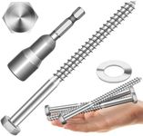 (16Sets) 1/2" x 6" Hex Head Lag Bolts, Heavy Duty Lag Screws with Washers, 304 Stainless Steel Bolts 18-8, Lag Screws Wood Screws, Partial Thread Bright Finish, 1/2 Bolt by Mywish