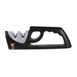 ZWILLING Premium Pull-Through Knife Sharpener Tool - Black, Professional Repair and Restore Blades, Sharpens Dull Knives, Non-Slip Base, Safety Grip,