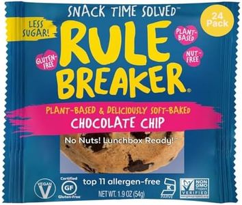 Rule Breaker Vegan & Gluten Free Cookies | Chocolate Chip | Plant-Based, Dairy, Nut, Soy, Allergen Free | Soft-Baked, Great School Snacks for Kids & Adults, Individually Wrapped (Pack of 24)