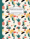 Composition Book: Kawaii Cute Birds and Pineapples Girls Wide Ruled Paper Lined Notebook Journal for Teens Kids Students Back to School 7.5 x 9.25 in. 100 Pages