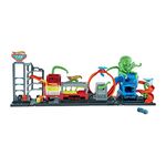 Hot Wheels City Ultimate Octo Car Wash Playset with No-Spill Water Tanks & 1 Color Reveal Car that Transforms with Water, 4+ ft Long, Connects to Other Sets, Gift for Kids 4 Years Old & Up, HBY96