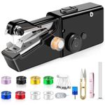 Mini Sewing Machine, Handheld Sewing Machine Portable Cordless Electric Sewing Machine Hand Held Sewing Machine UK with Sewing Accessories for Beginners (Black)