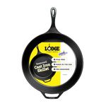 Lodge 38.1 cm / 15 inch Pre-Seasoned Cast Iron Round Skillet/Frying Pan