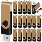 EASTBULL 1GB USB Flash Drive Bulk Thumb Drives 50 Pack with Lanyards USB 2.0 Jump Drive 1GB Memory Sticks Zip Drive Pen Drive for Storage and Backup Glod 50PCS 1GB