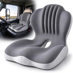 GEECO 2-in-1 Car Seat Cushion & Lumbar Support - L-Shaped Chair Cushion | car seat cushion for driving truck driver tailbone pain relief lumbar support memory foam seat cushion sciatica coccyx
