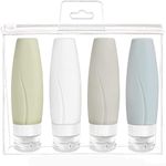 4 Pack Silicone Travel Bottles Set for Toiletries,Portable Travel Bottles Set,TSA Approved Leak Proof Squeeze Silicone Travel Bottles,Travel Containers for Toiletries