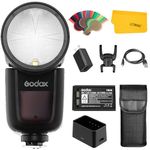 Godox V1C TTL Flash for Canon, 1/8000 HSS 2.4G Wireless X System, with High Performance Li-ion Battery Round Head On Camera Flash Speedlite Suitable for Studio/Portrait/Wedding Photography