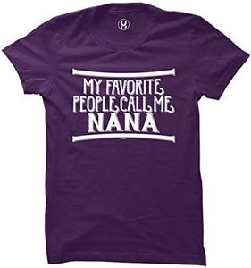 Haase Unlimited Women's My Favorite People Call Me Nana T-Shirt (Purple, Large)