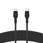 Belkin BoostCharge Pro Flex Braided USB C charger cable, USB-IF certified Power Delivery PD type C fast charging cable for iPhone 16, 15, Galaxy S24, S23, MacBook Pro, iPad, Pixel and more – 3m, black