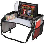 Lusso Gear Lap Tray for Toddler and kids, Table Tray for Travel, Car Seat, Airplane, Desk Essential Accessories and Road Trip Activities (Gray)…