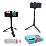 ZY Battery Powered Cornhole Scoreboard Clock, Countdown/up Digital with Remote, Ping Pong Score Keeper, LED Electronic for Baseball/Volleyball/Billiard Indoor&Outdoor Games red-green