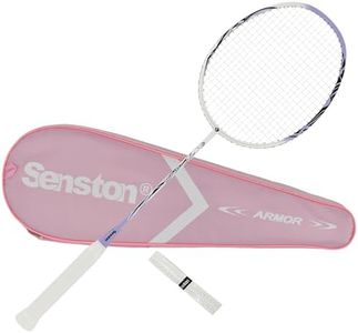 Senston Raquette De Badminton en Carbone, Raquette Badminton Carbone Professionnel 5U, Badminton Racket avec Sac pour Ado, Pro, College, Adultes